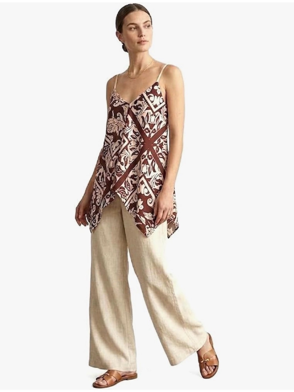 Women’s Boho Floral Print Swing Cami Tank Top